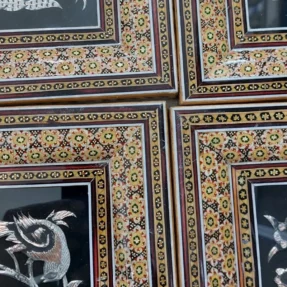 قاب خاتم استخوانی۱۳در۱۸با پلاک قلمزنی