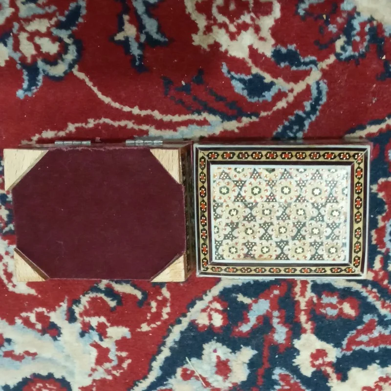 جعبه سکه ای خاتم کاری لولا دار - Image 3