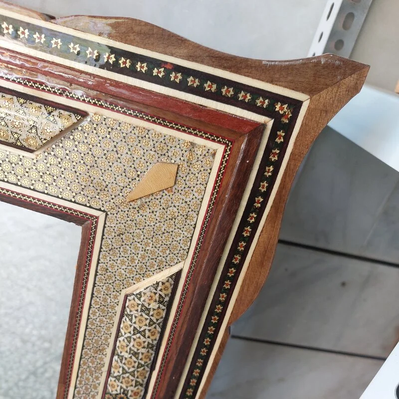 آیینه خاتم کاری چهار گوش خاتم توپی - Image 3