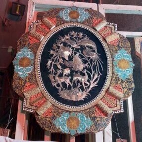 تابلوی خاتم دالبری وپلاک مسی قلمزنی۳۰در۴۰