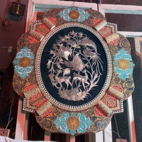 تابلوی خاتم دالبری وپلاک مسی قلمزنی۳۰در۴۰