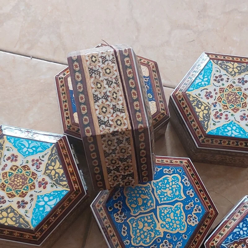 جعبه جواهرات تمام خاتم تذهیب - Image 2