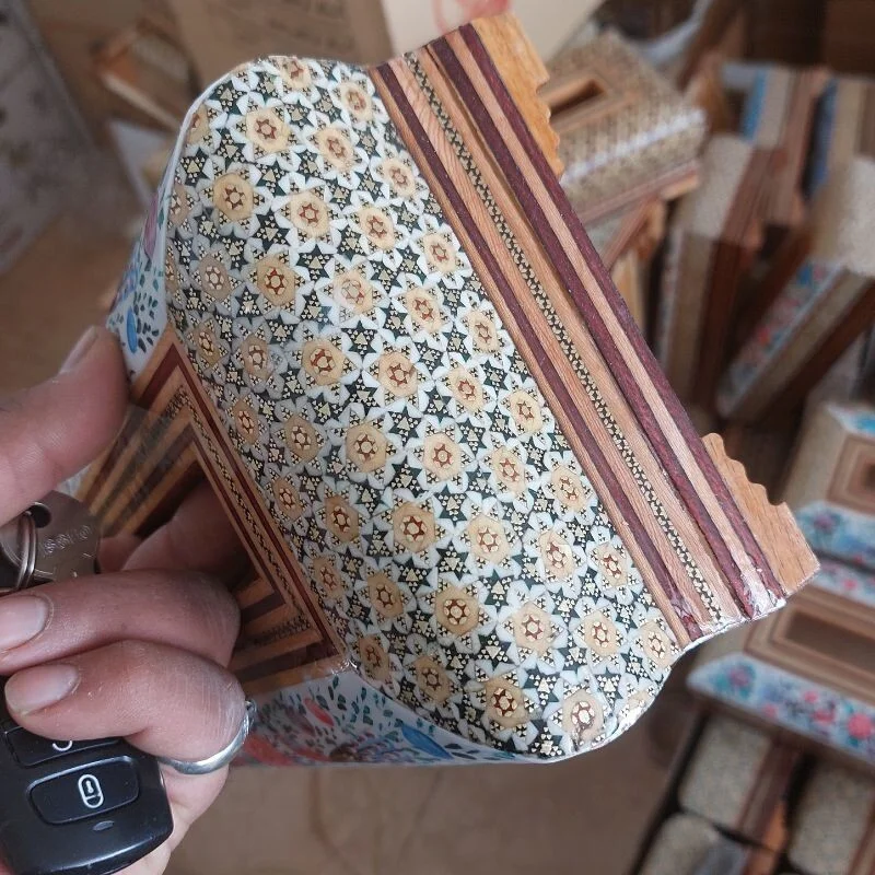 جادستمال کاغذی خاتم با نقاشی مینیاتوری گلمرغی - Image 6