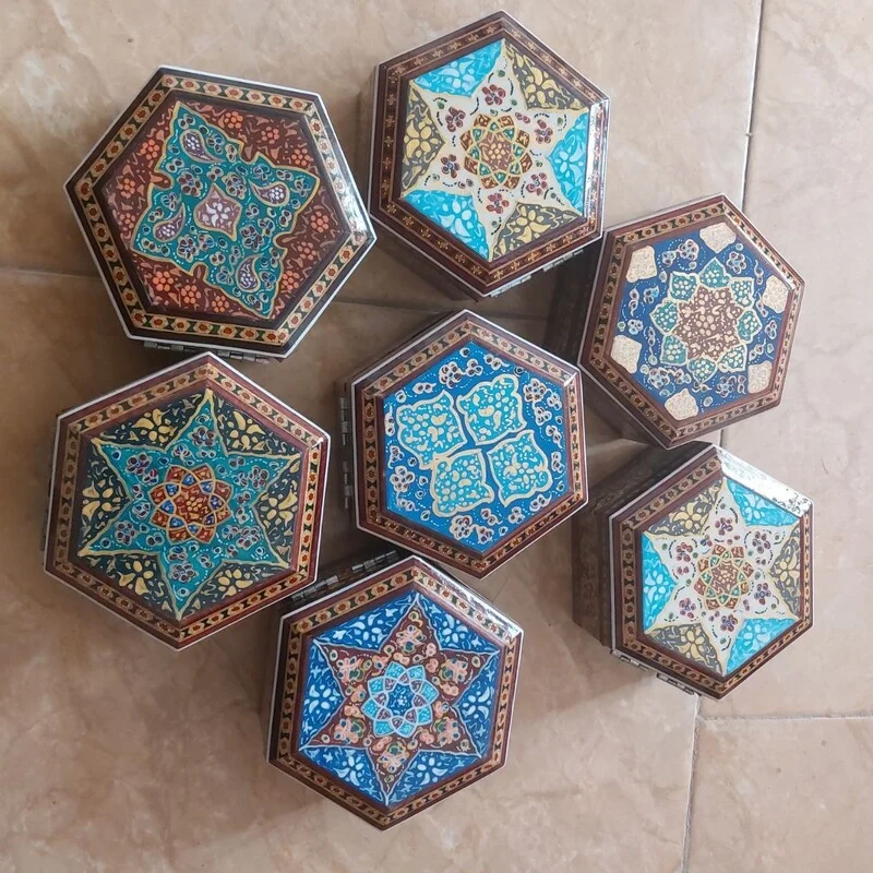 جعبه جواهرات تمام خاتم تذهیب