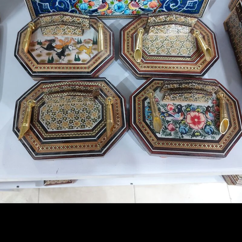 جا قلمی رومیزی خاتمو مینیاتور هشگوش - Image 4